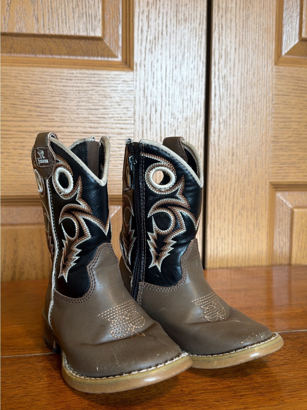 Twister Brown and Black Kids Western Boots
